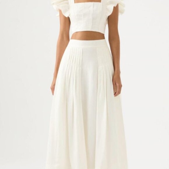 Chloe Tuck Detail Midi Skirt - Picture 1 of 5